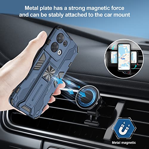 Btstring Case for Oppo Reno 8 5G, Heavy Duty Shockproof Case with Stand Protective Tough Armour Personalised Phone Cover Case - Blue - Image 2