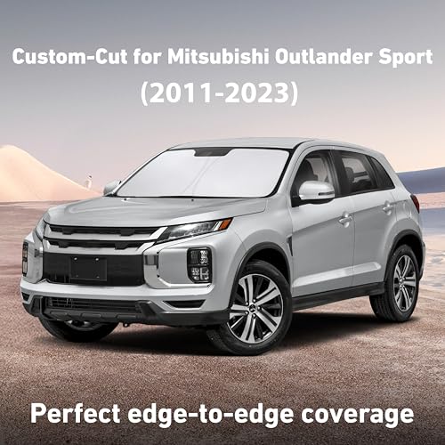 Image of EcoNour Windshield Sunshade Compatible for Mitsubishi Outlander Sport 2011-2024 2025 2026 (Not Fit for Outlander) Sun Visor for Front Window Sun Shade Cover, UV Heat Protector, Car Accessories