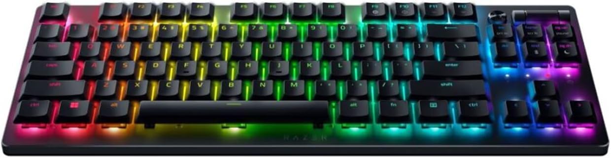 Razer DeathStalker V2 Pro TKL Wireless Gaming Keyboard: Low-Profile Optical Switches - Clicky Purple - HyperSpeed Wireless & Bluetooth 5.0-50 Hr Battery - Ultra-Durable Coated Keycaps - Chroma RGB-image-14