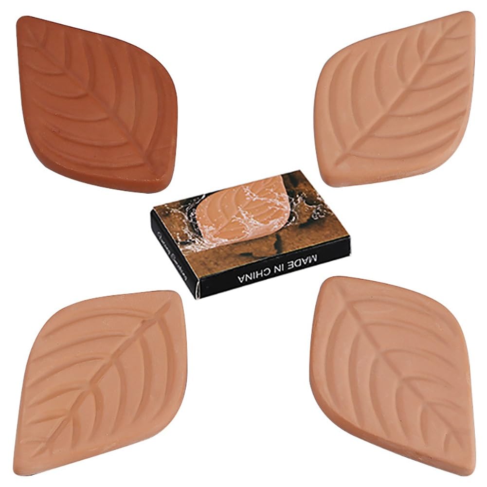 ATJOGWIN 5pcs Leaf Terracotta Humidifying Stone for Tobacco/Cigar/Tea/Brown Sugar Moisturizing