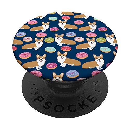 Cute Corgis Dog Puppy Pattern Baby Blue Pets Kawaii regalo PopSockets PopGrip Intercambiabile