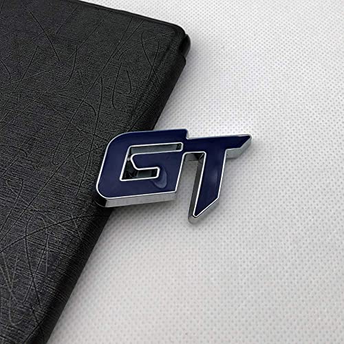 Image of Emblems for Car & Bike Metal Lo.go and Grill Me.tal Lo.go, Auto Accessories for Car Emblem 3D Badge Auto Racing Sport Sticker Grand Tourer Decal. (GT Chrome Blue Logo)