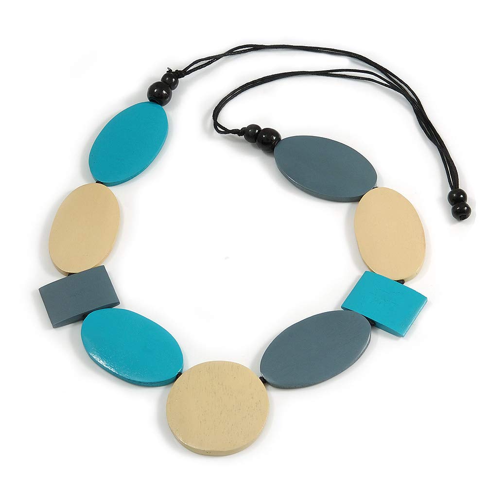COLLANA DA UOMO IN CORDONCINO NERO CON CENTRALE *BIANCO E NERO* - G