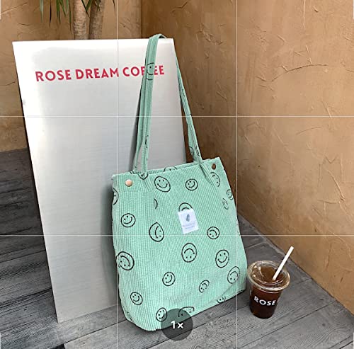 Image of JARKJARD Corduroy Tote Bag Aesthetic Cute Tote Bags Large School Shoulder Bags for TeenGirls Trendy Stuff
