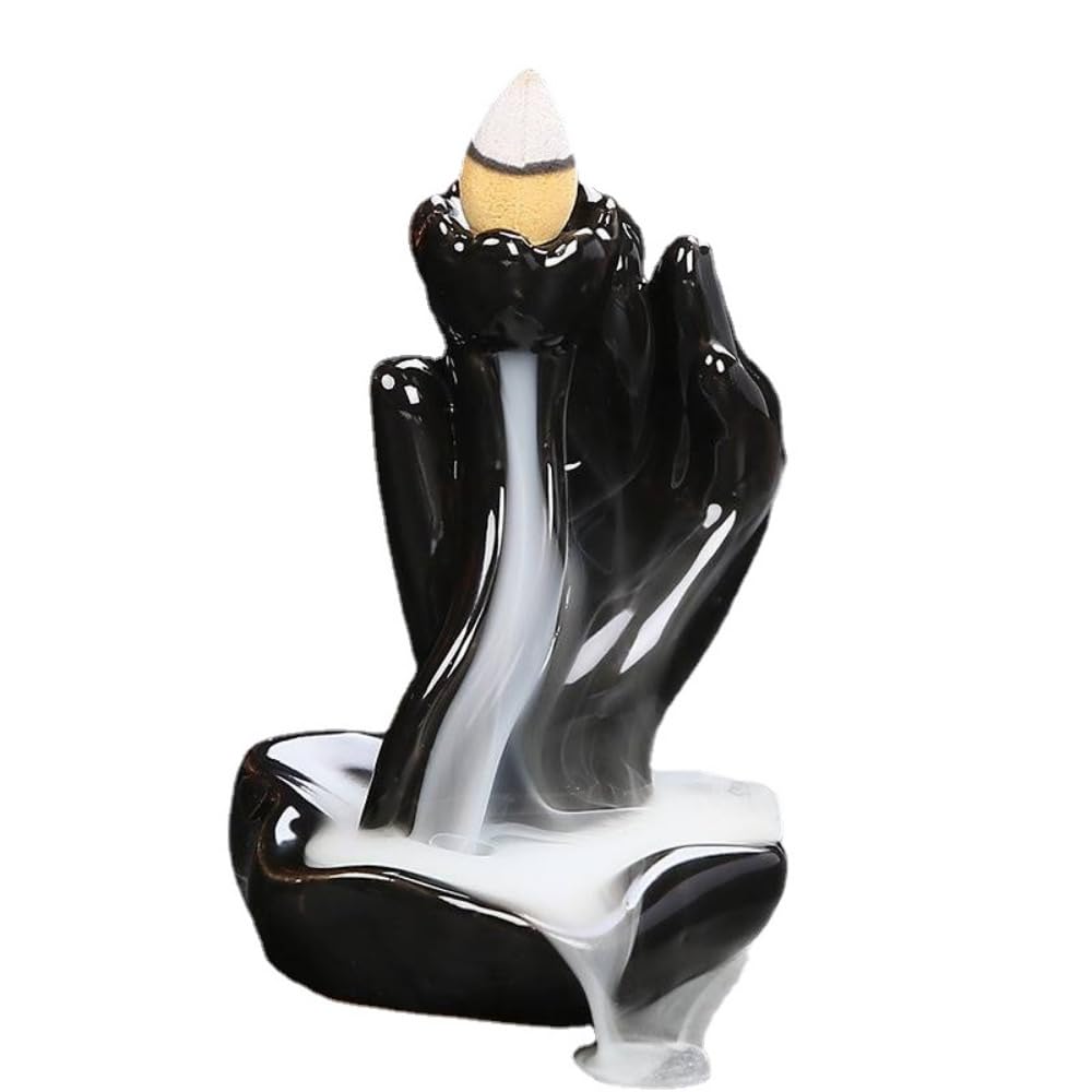 Porte-encens à refoulement céramique 10cm brûleur encens cascade flux inversé