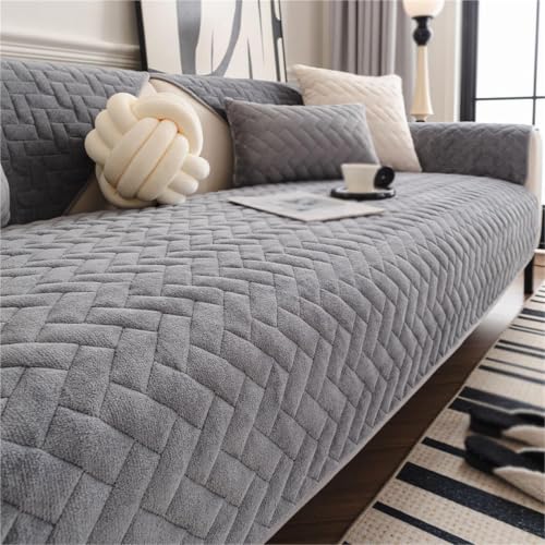 Image of Sofa Cushion, L-Shaped Sofa & Loveseat,Sofa Slipcover Furniture Protector(Dark Grey,90 * 90cm)
