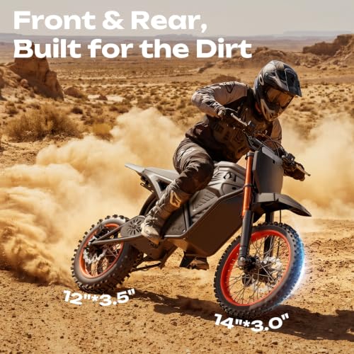 Image of Windone RM7 Pro Electric Dirt Bike for Teens & Adults, 45MPH, 1248WH | 4000W Electric Motorcycle, 14 inch /12 inch Off-Road Tire Ebike, Dual Hydraulic Brakes, Full Suspension, 3-Speed Modes