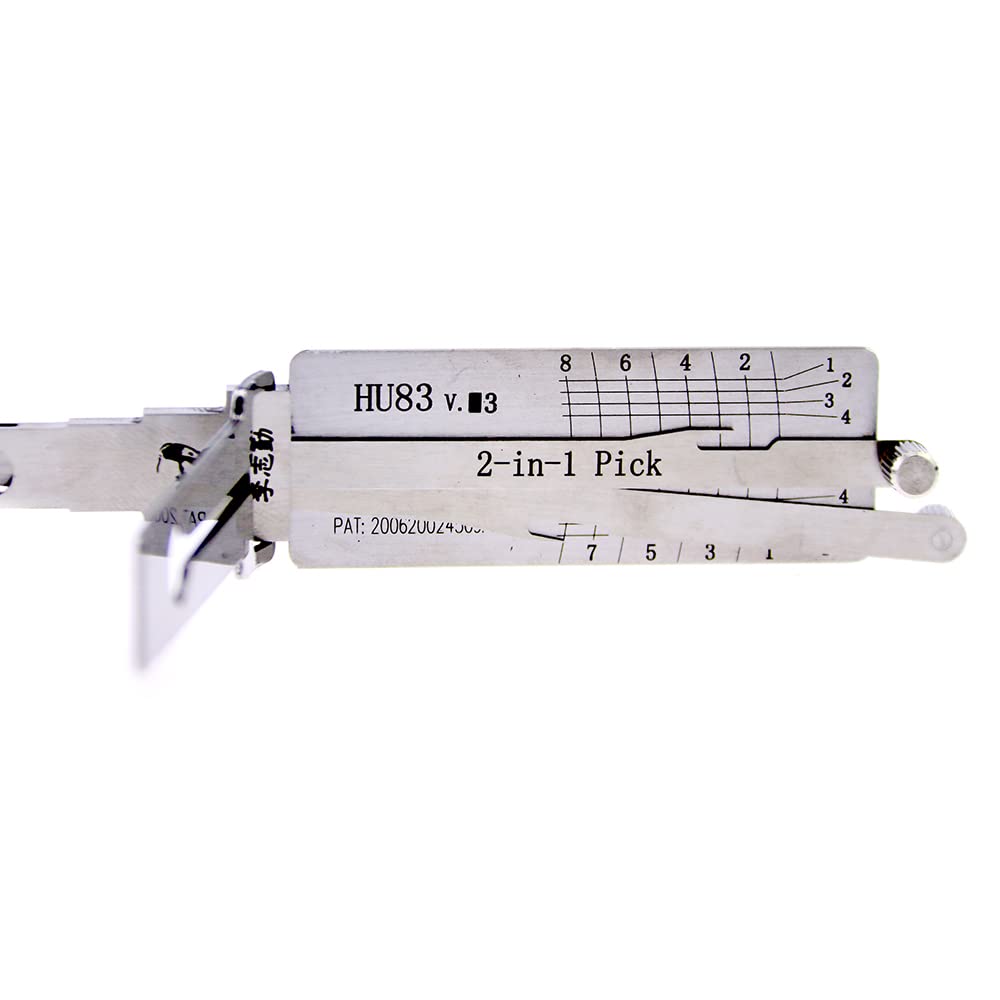 QiDAi HU83 v.3 2-in-1 HU83 Lock Pick and Decoder Tool,Pick Lock Kit for