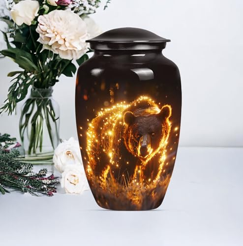Image of Bear Urn - Cremation Urns for Men - Funeral Urns for Adult Ashes Women - Cremation Urns for Adult Ashes Men - Memorial Urn - Cremains Containers (10 inch Pack of 1)