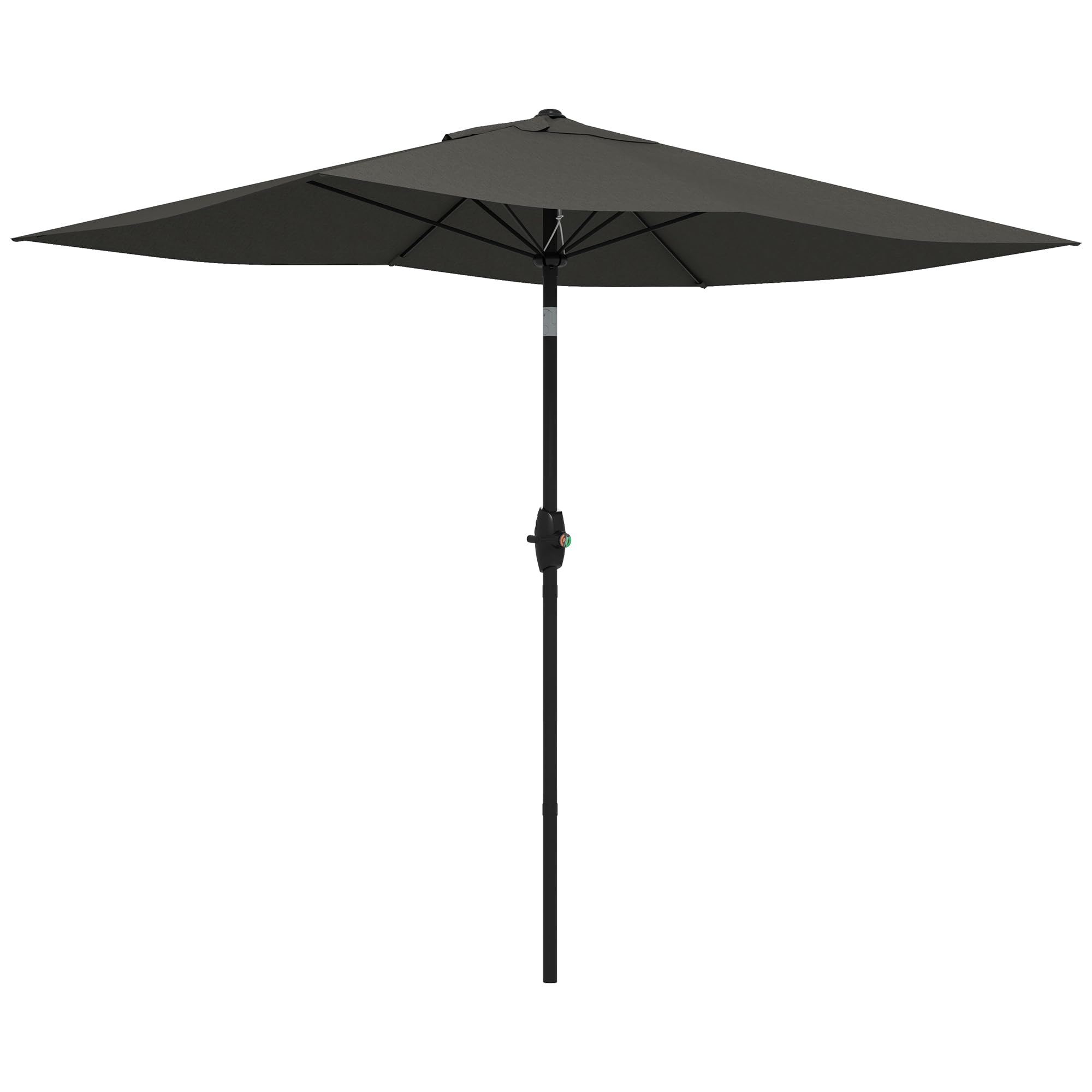Outsunny Sombrilla de Jardín 300x200x248 cm Anti-UV Parasol de Terraza con 6 Varillas Apertura Manual y Ángulo Ajustable para Jardín Piscina