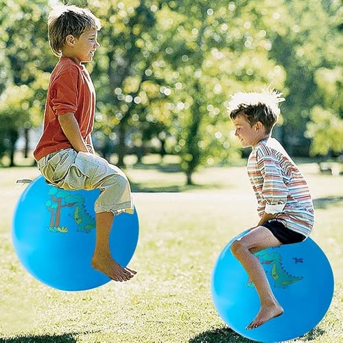 Image of Styxon Hopper Ball, 18in /45cm Diameter for Age 3-7, Exercise Bouncer, Hippity Hoppity Hopball for Children, Sit-on Bouncy Ball with Handle, Multicolor