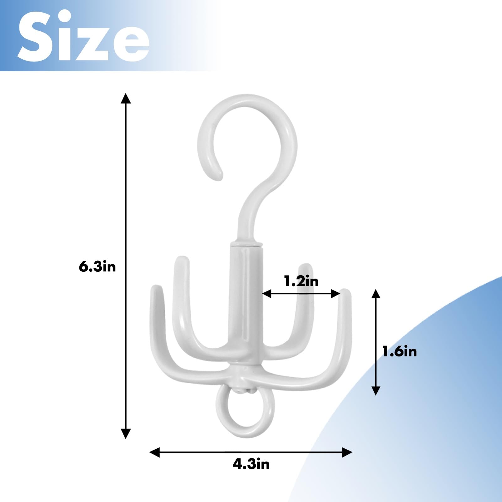 Feoqibu 4Pcs Belt Hanger, Tie Hanger, Belt Organizer for Closet, 360°Rotating Portable, Space Saving Closet Organizers, Storage for Bra, Tank Top, Scarf, Purse,Kitchenware, Bath Products (White)
