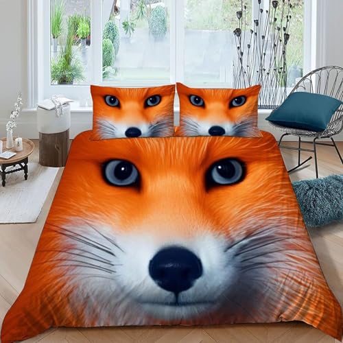 Housse de couette fox 260x220 animaux lit super king microfibre pour des nuits douces de garçon - 3