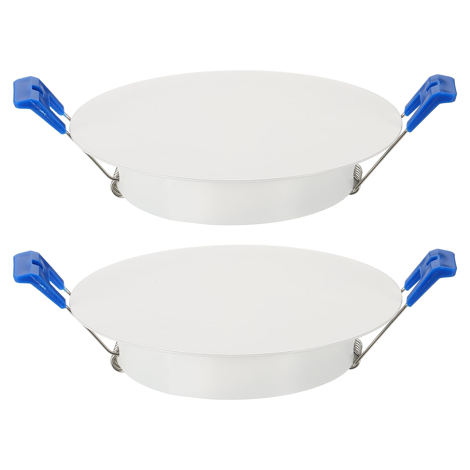 sourcing map 2Pcs 120mm/4.7" Round Ceiling Cover Plate, Downlight Hole Speaker Wall Hole Spring-Lock Decorative Steel Trim Cap Access Panel for 3.5-4.1" Ceiling or Drywall Openings, Matte White