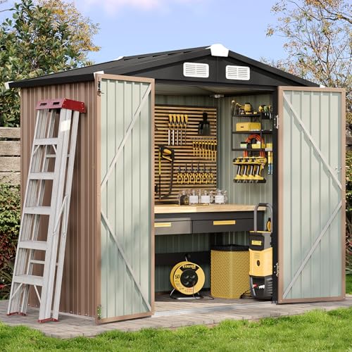 Aoxun 6.2x4 FT Shed Outdoor Storage Shed with Lockable Doors &...