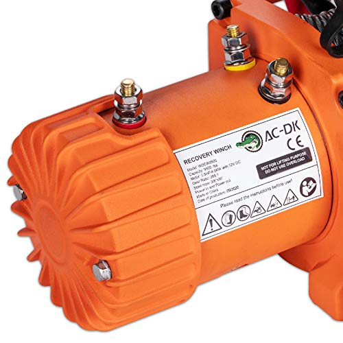 AC-DK 9500 lb Electric Winch Kit, 12V Waterproof IP67 Truck Winch with Steel Cable Rope, Excellent Towing Winch Come with Overload Protection, Wire Remote Control and 2 Wireless Remote Controls - Thumbnail 3