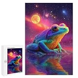 Rompecabezas para Adultos 1000 PCS Cosmic Frog Reflections Rompecabezas para Adultos Desafío Difícil Rompecabezas Desafiante Juegos Familiares De Ingenio 1000 PCS