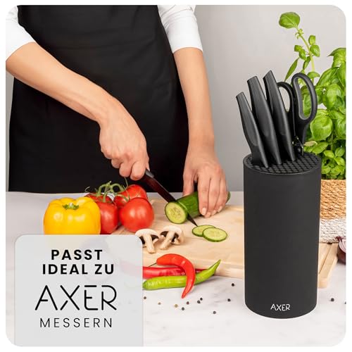 Axer Universal Messerblock ohne Messer Schwarz - Große Unbestückte Messerblöcke für über 8 Messer - Messerblock Schwarz - Empty Knife Block… – Ansicht 6