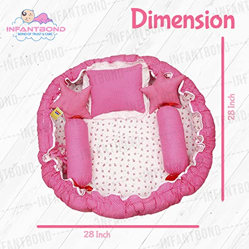 Infantbond-Baby-Super-Soft-Reversible-Nest-Sleeping-Bed-Bedding-Set-Pack-of-6-Items0-6-Months-Pink
