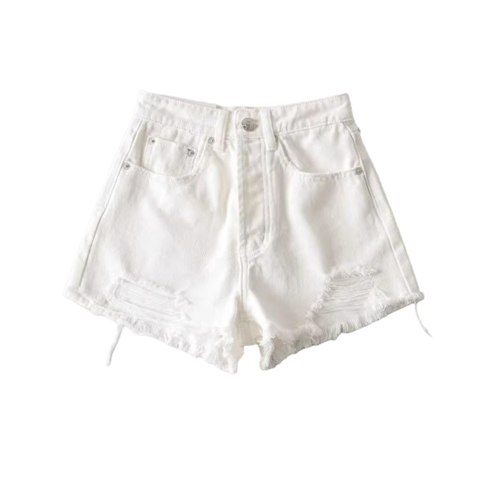 Jeans Shorts Damen Amerikanische Retro Gewaschen Und Alte Raue Kante Zerrissen Denim Sexy Mädchen Stil Hosen Frauen-Black-l