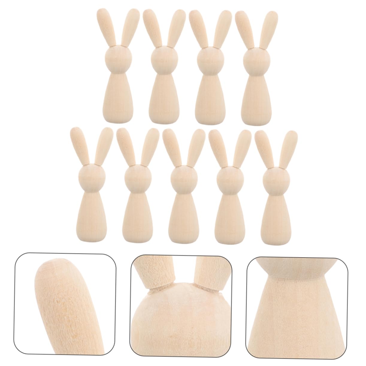 SHINEOFI 4 Juegos Títere De Conejito Figura De Conejo Diy Conejos De Bricolaje Decoraciones De Mesa Bricolaje Y Manualidades Suministros De Bricolaje Para Niños De Madera 12 Uds * 4