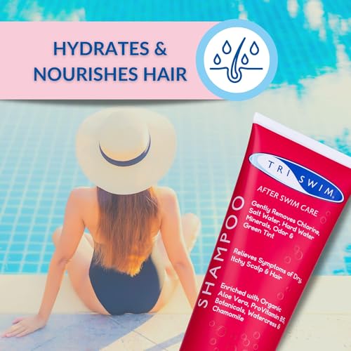 TRISWIM Chlorine Removal Shampoo | After Swim Care | Moisturising Anti-Chlorine Vegan Shamooo For Swimmers | Removes Green Tint | Lychee & Mango (250ml) - Image 7