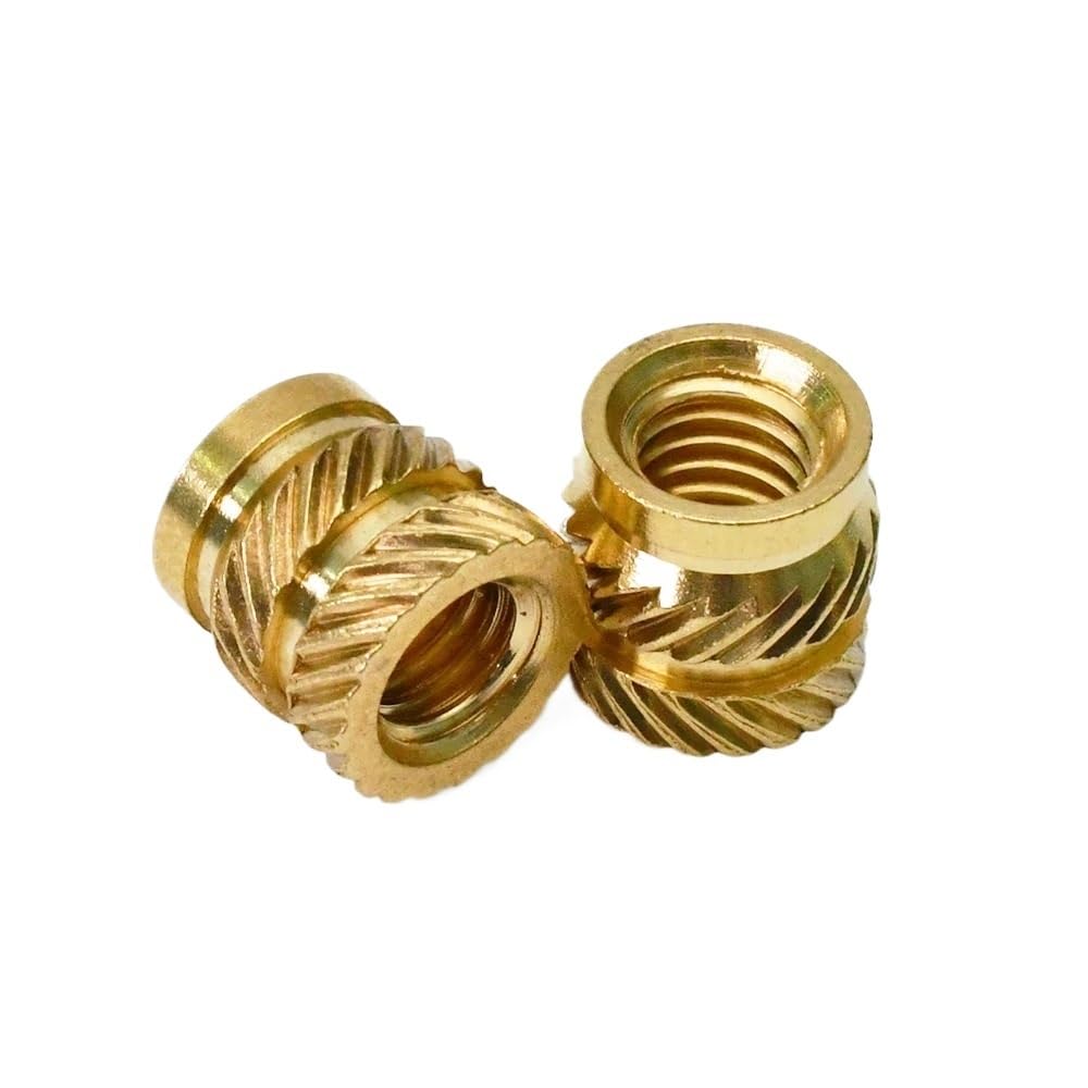 Tuercas de inserción calor latón for impresora 3d, 500 Uds., doble sarga, inyección fusión en caliente, insertos roscados, tuercas M1.6M2M2.5M3M4M5M6M8M10(8MM*M4X7MM)