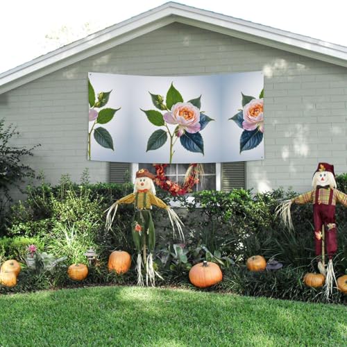 MINDBBDFJ Flowers Buds Leaf Print Banners And Signs For Outdoor/Indoor,Personalized Banner Customizable Parties Halloween Banner (180x90cm)3