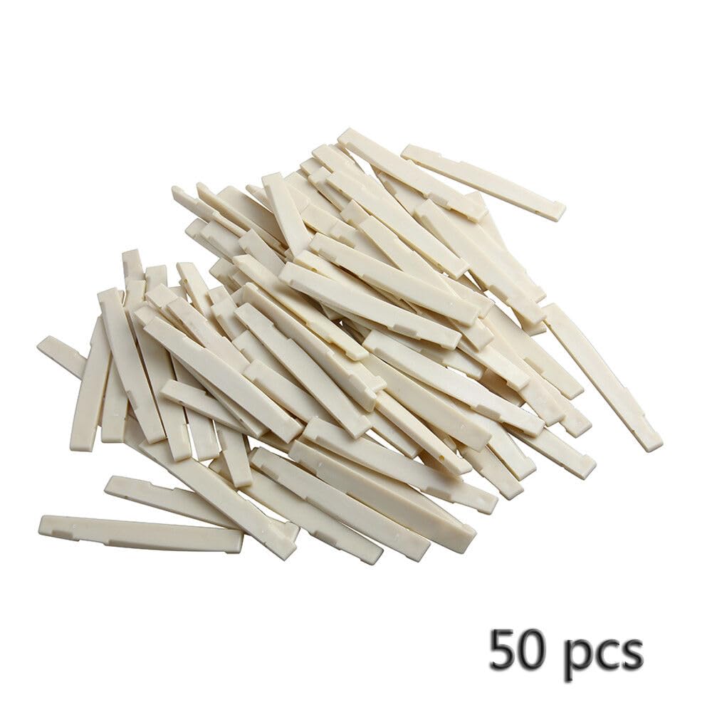 50pcs Guitar Saddle Compensated 72mm X 2.9 X 9mm for Acoustic Parts Ivory ABS