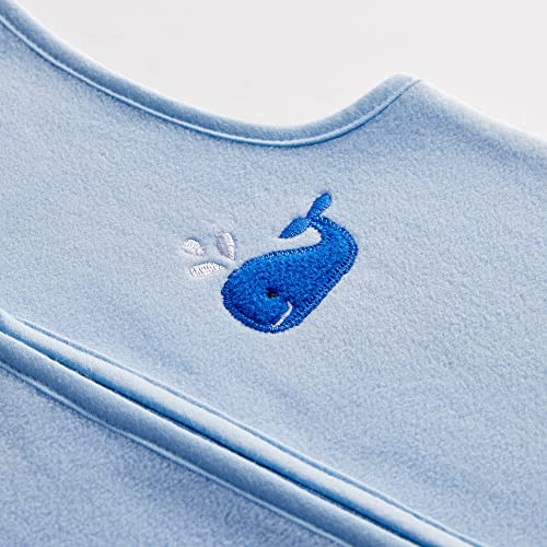 Image of DaysU Micro Fleece Baby Sleep Sack 1.0 TOG, Baby Wearable Blanket 18-24 Months Sleeveless with 2-Way Zipper, Sleeping Bag for Baby Unisex, 1 Pack, Light Blue Whale