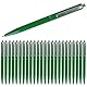 Westcott Kugelschreiber ALLTIME Grün 25 Stück | Vorteilspack Druckkugelschreiber mit grüner Tinte | Strichstärke M mit X20 Standardmine | Dokumentenecht ISO 12757-2 | Stabiler Metallclip | E-737463 00