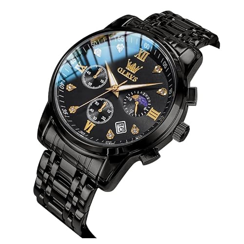 Image of OLEVS Men’s Watch Business Casual Chronograph Date Quartz Stainless Steel