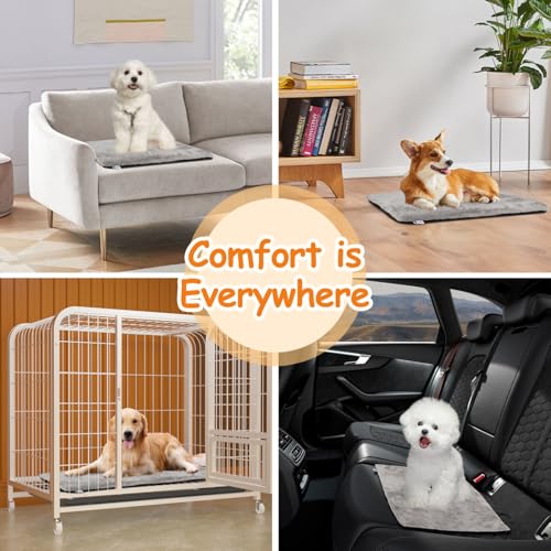 Nobleza Colchonetas Térmica para Perros Gatos Pequeños, Alfombrilla Autocalentable para Camas para Mascotas, Colchon Grueso de Espuma Viscoelástica, Funda de Pelo Corto Suave Lavable, Gris, 61x46x4cm - imagen 7