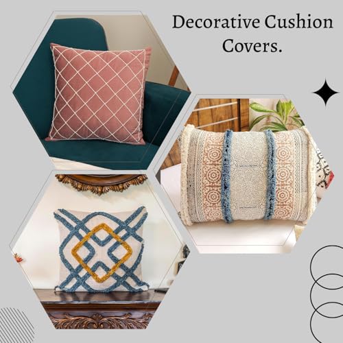 Image of Hand Embroidered Beaded Pearls Velvet Cushion Cover | 16 X 16 Inch Decorative Pillow Cover for Sofa and Living Room | Throw Pillow Cover for Bedroom (Set of 1, 16 * 16)
