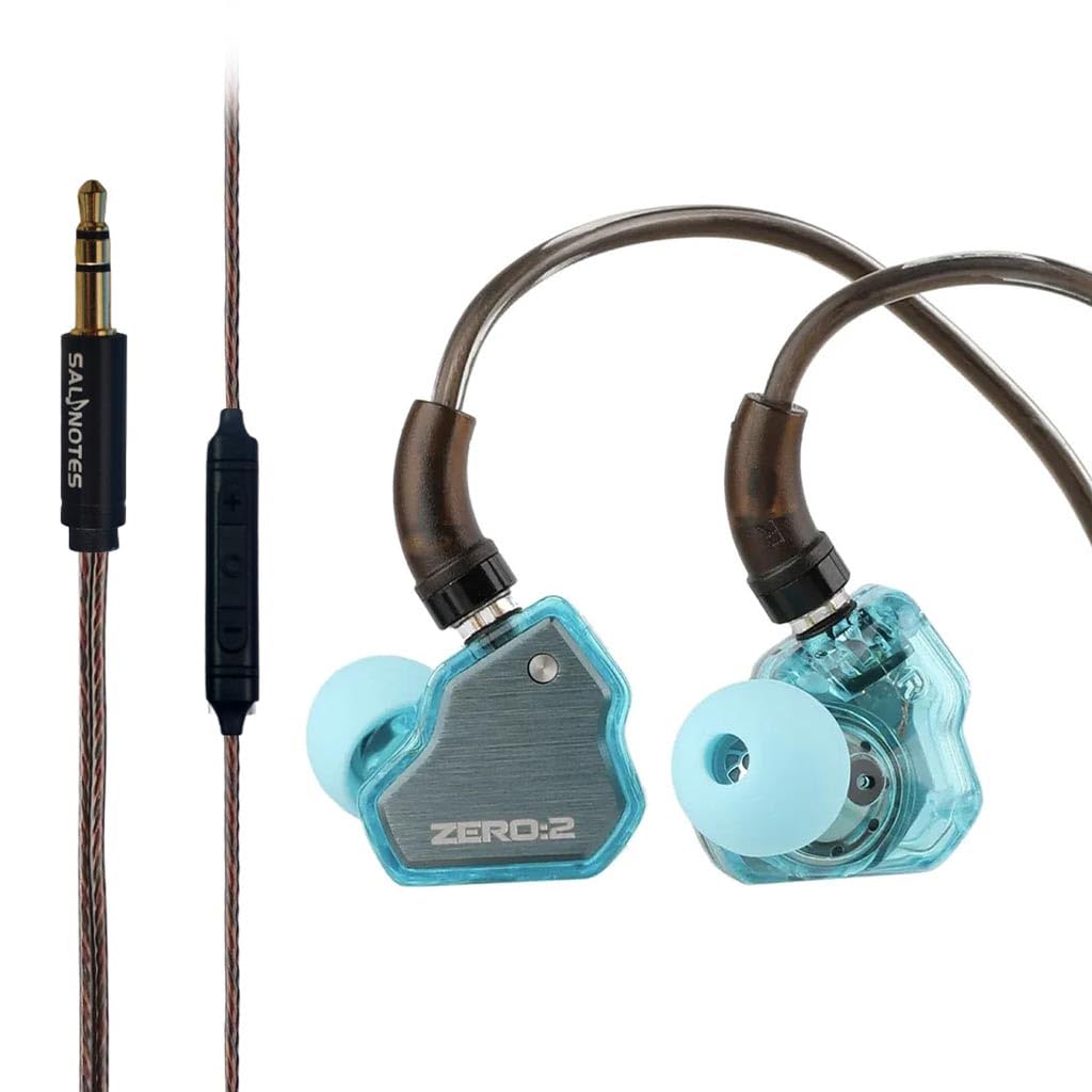 Concept Kart 7Hz x Crinacle Zero 2 in Ear Monitor Earphone, Updated 10mm Dynamic Driver IEM, Wired Earbuds, Gaming Earbuds, with OFC IEM Cable for Musician (Blue, Mic)