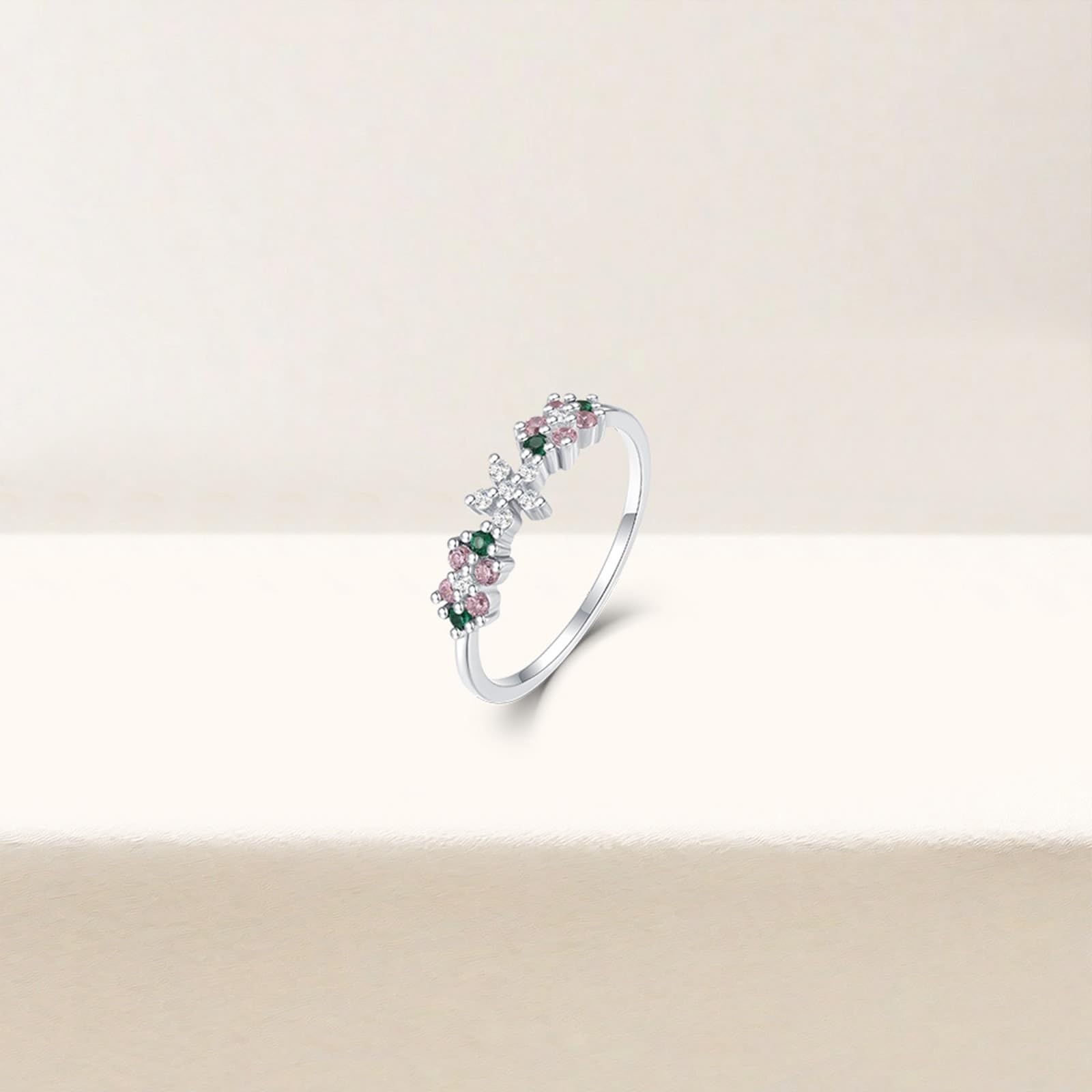 Anillos de boda para mujer, anillo de compromiso de oro blanco de 9/14/18 quilates con piedra preciosa redonda