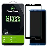 [2-Pack] Dmax Armor for Huawei (Honor View 10) Screen Protector, (Full Screen Coverage) [Tempered Glass] Anti-Scratch, Bubble Free, (Black)