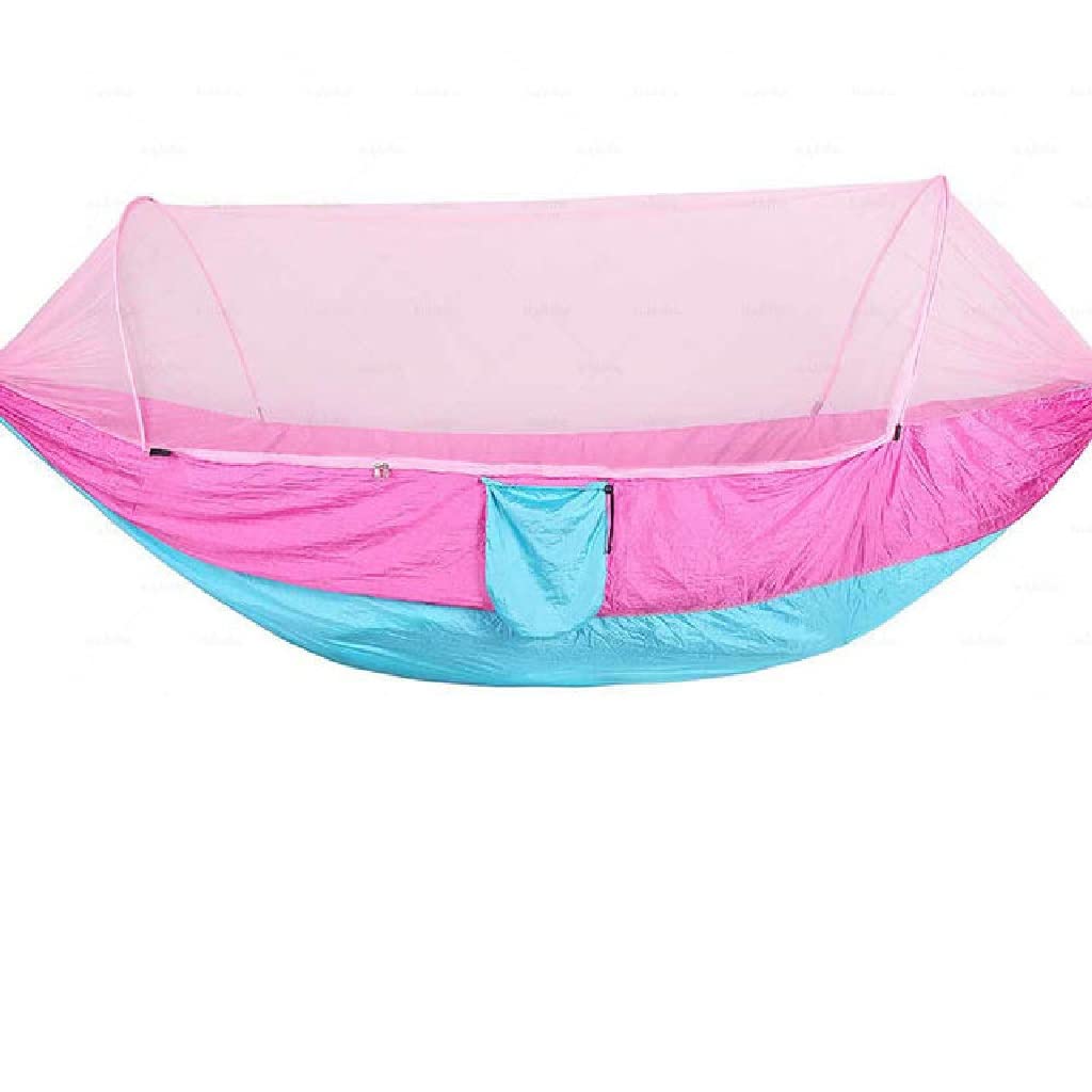Hamac de camping avec moustiquaire lit suspendu toile parachute (D)