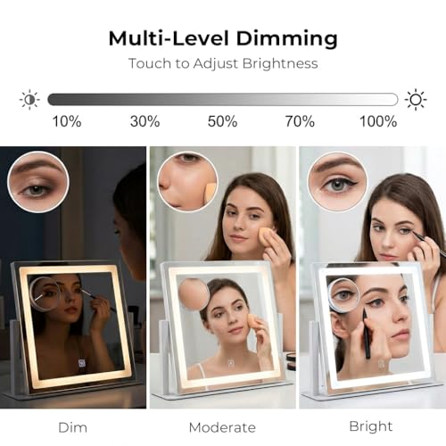 Espejo Vanity para Maquillaje con Luz LED y 10X Magnificación miniatura 4