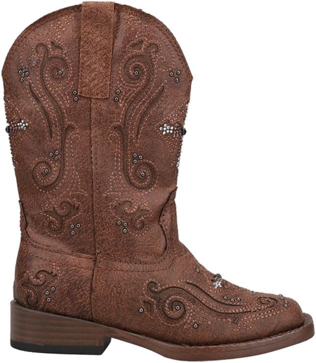 ROPER Kids Girls Faith Square Toe Casual Boots Mid Calf