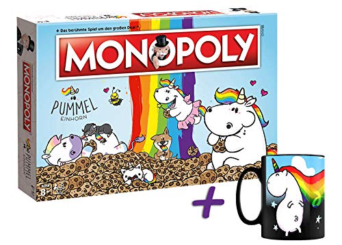 Preisvergleich Produktbild Pummeleinhorn. Monopoly Brettspiel + Zaubertasse Einhorn Sparkle Tasse