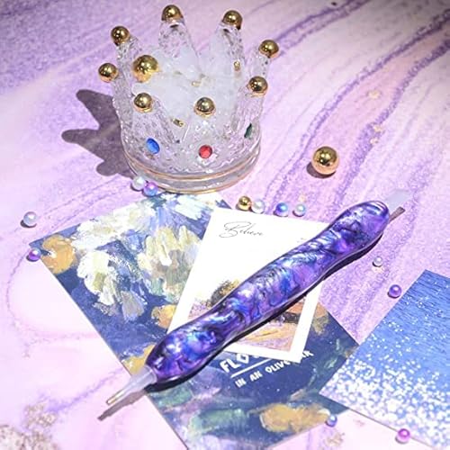 Diamond Painting Pen, Diamond Art Pen, Diamond Painting Drill Pen Stylus, Resin Diamond Painting Art Gem Rhinestone Picker Tool Pen Kit Accessories Nail Art Embroidery With Waxes Tips Spk Purple #TOP2