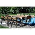 Gartengarnitur Nassau/Kuba Teak Edelstahl mit 10 Sesseln