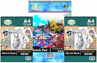 Drawing Pads for Children - (3 Pack) Includes 2 x A4 Sketch Pads + 1 x A3 Sketchbook - Drawing Paper for Kids- 110 Sheets