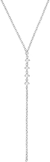 Y-Kette 925 Sterling Silber Damen Halsschmuck, mit Zirkonia synth., 40+5 cm, Kommt in Schmuck Geschenk Box
