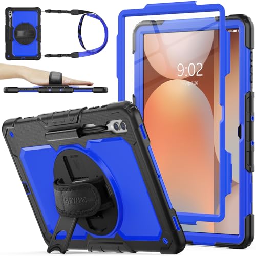 Coque Galaxy Tab S10 Ultra S9 Ultra SEYMAC stock bleue avec protège-écran