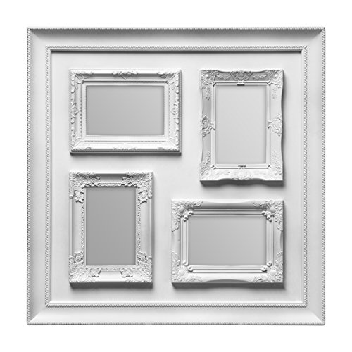 Premier Housewares Vintage Multi-Photo Frame for 4 Photos, Silver