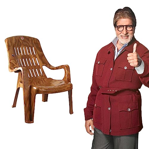 Image of Cello Comfort Plastic Relaxed Armchair, Set of 6 (Sandalwood Brown)