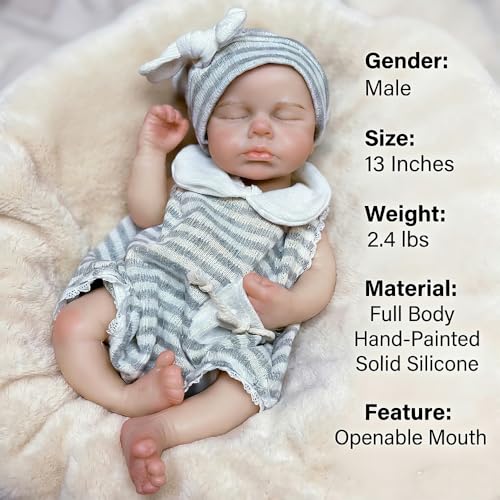 Muñeco bebé silicona poseíble 33 cm anatomía correcta miniatura 3