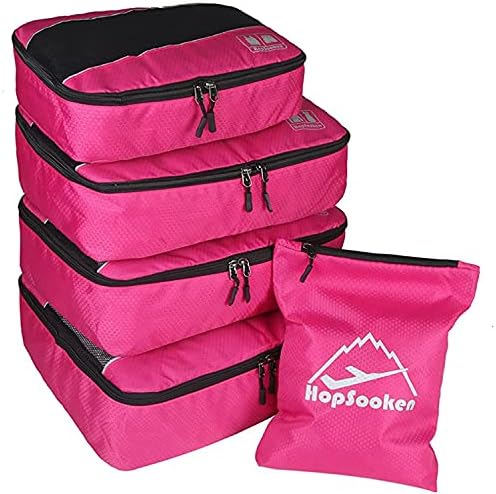5PCS Travel Packing Cubes Value Set Clothes Luggage Organizers Compression Pouches